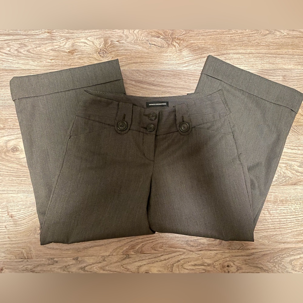 Express Design Studio Editor Gaucho Pants Brown S… - image 6